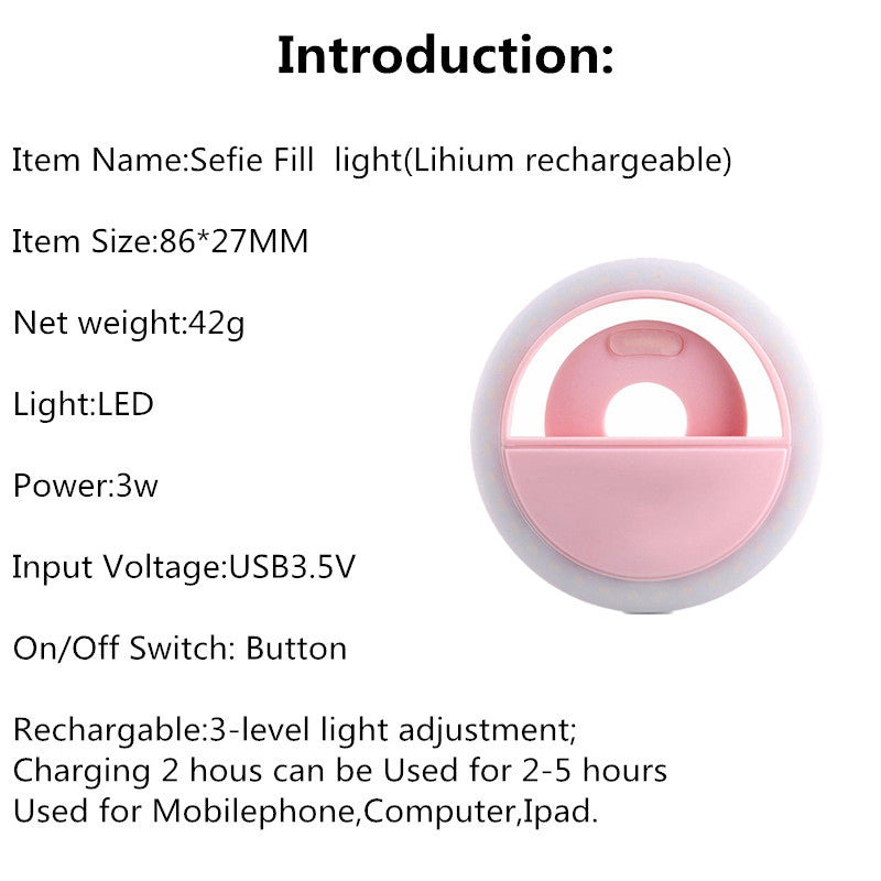 USB Selfie Portable Led Ring Light for iPhone